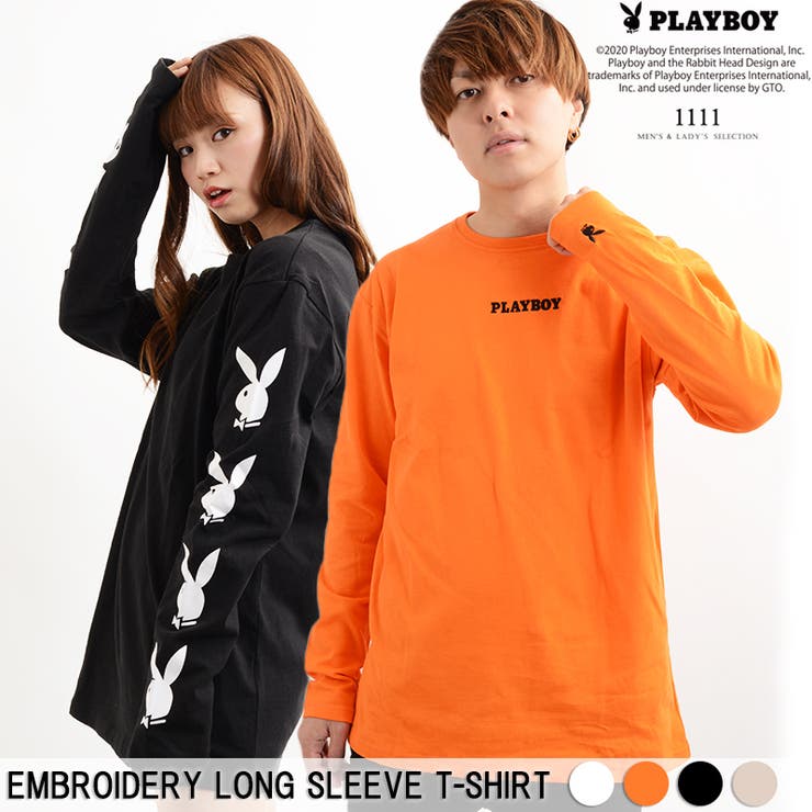 number nine × playboy ロンt 長袖tシャツ　ブラック　M ロンT ninegram ブラック/ホワイト | TOKYO 9G