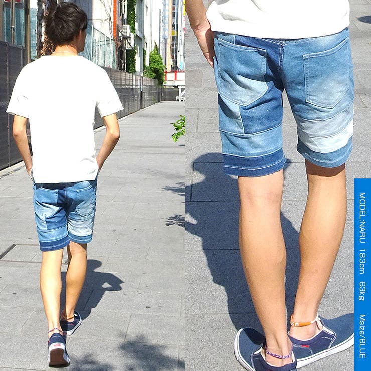 N*G様 RRL ネイビー パッチワーク ショートパンツ 30 ストレッチデニム パッチワークショーツ】ショートパンツ メンズ[品番
