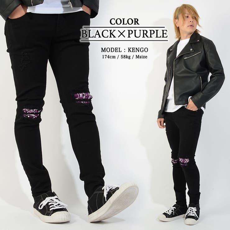ラスト即完売！新品GeminiFourth★DIVINE×NuMoNe黒パンツM セール】ハイウエストthigh highダメージデニムパンツ（デニム
