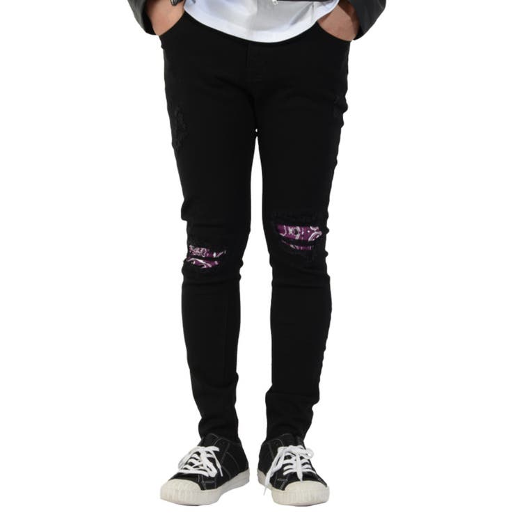 スキニーパンツ メンズ 黒スキニー[品番：OCGW0001772]｜ONE 4