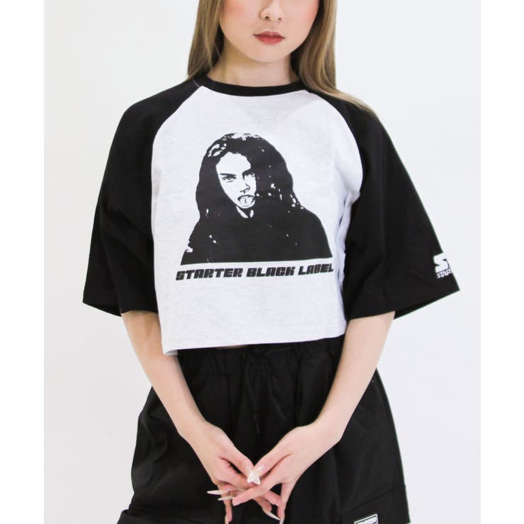 ホワイト杢×ブラック | ◆STARTER ショート丈 ラグラン | ONE 4 PREMIUM