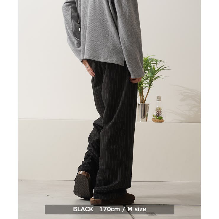 ストライプ ワイドスラックス メンズ | ONE 4 PREMIUM | 詳細画像8 