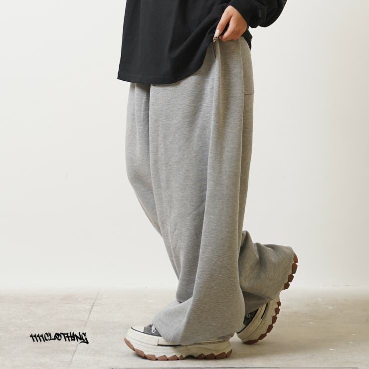 素敵でユニークな ワイドスウェットパンツ スウェットパンツ[品番 レディース パンツ