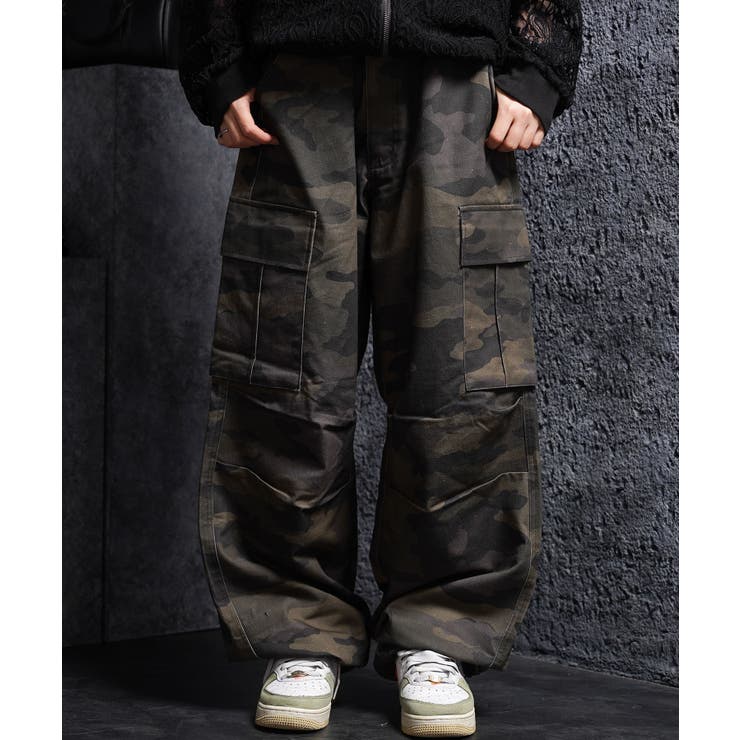 KHAKI | カーゴパンツ メンズ ワイド | ONE 4 PREMIUM