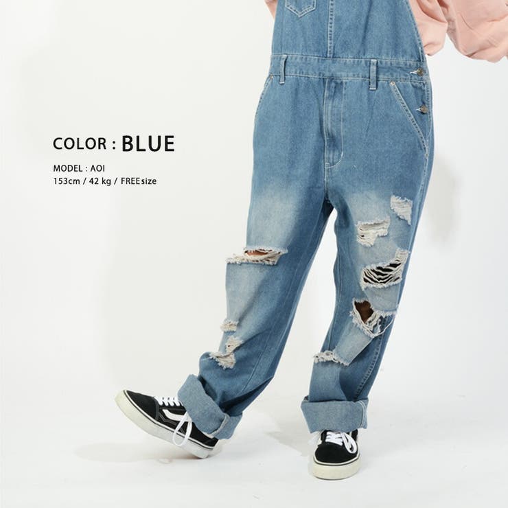 オーバーオール デニム ダメージ[品番：OCGW0001817]｜ONE 4 PREMIUM