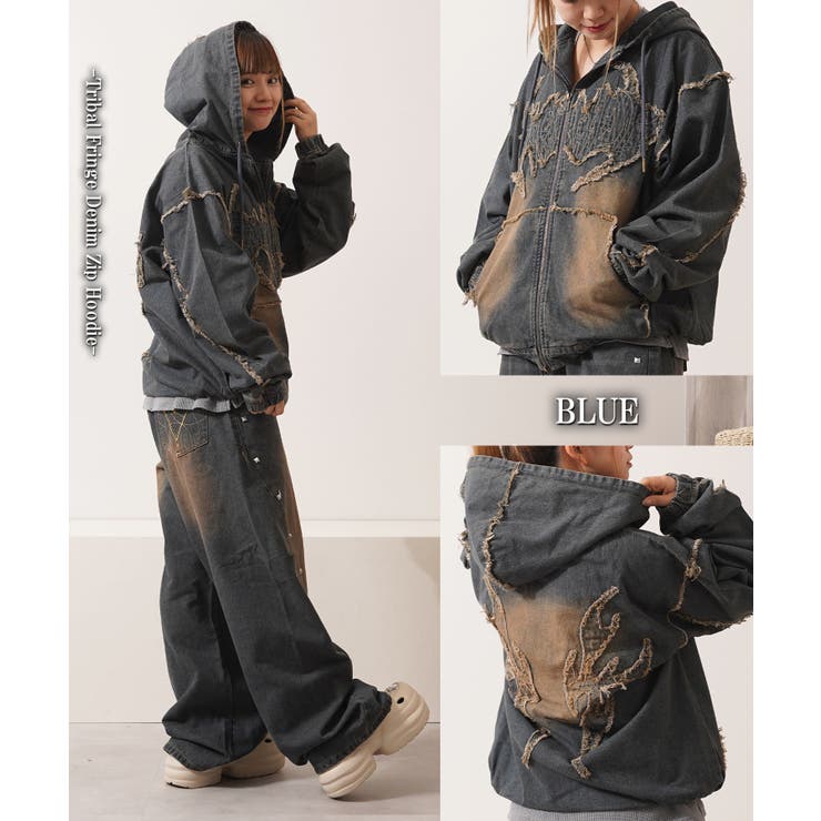 デニムジャケット メンズ ジップパーカー[品番：OCGW0004364