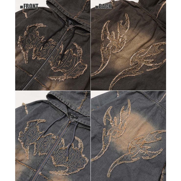 デニムジャケット レディース ジップパーカー | ONE 4 PREMIUM | 詳細画像4 