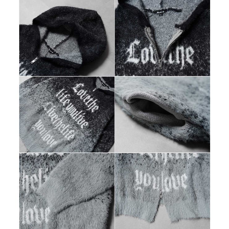 シャギーニット レタリング ジップパーカー | ONE 4 PREMIUM | 詳細画像17 