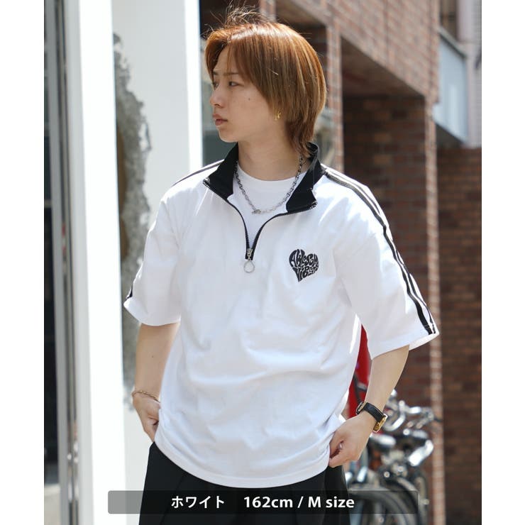 ◇ハートロゴ ハーフジップ Tシャツ◇ハーフジップ[品番：OCGW0003599 