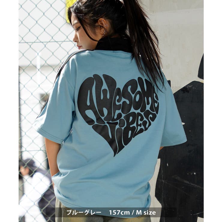 ◇ハートロゴ ハーフジップ Tシャツ◇ハーフジップ[品番 ◇ハートロゴ ハーフジップ Tシャツ◇ハーフジップ[品番