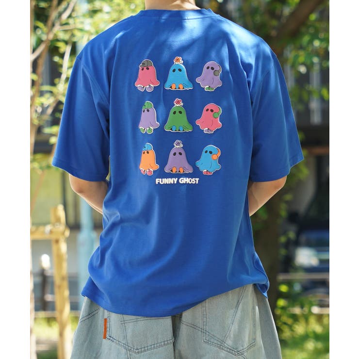 Hashtag DDD青色 キャラクターグラフィック 半袖Tシャツ ◇GHOST アソートグラフィック Tシャツ◇[品番：OCGW0003640