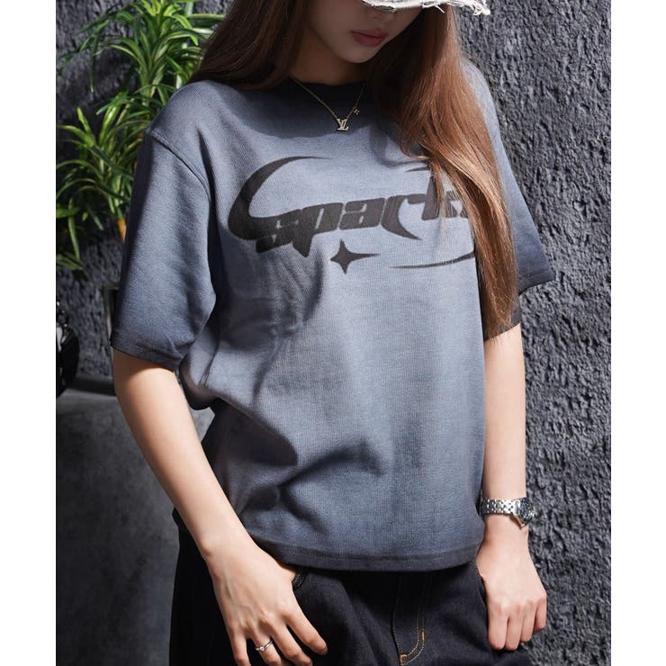 CHARCOAL | スプレー加工 テレコ Tシャツ | ONE 4 PREMIUM