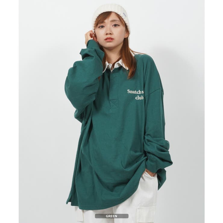 ラガーシャツ レディース オーバーサイズ[品番：OCGW0002767