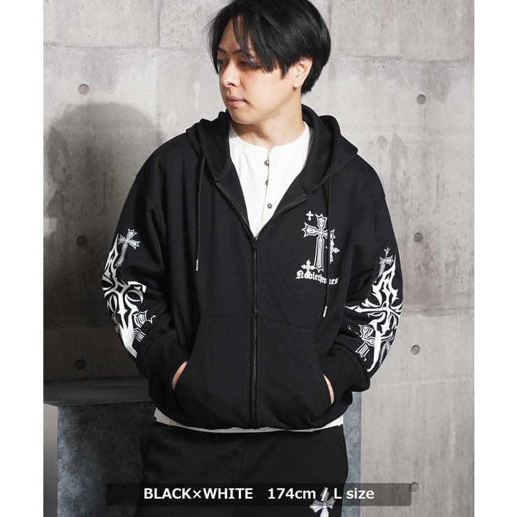 クロス ジップパーカー メンズ | ONE 4 PREMIUM | 詳細画像6 