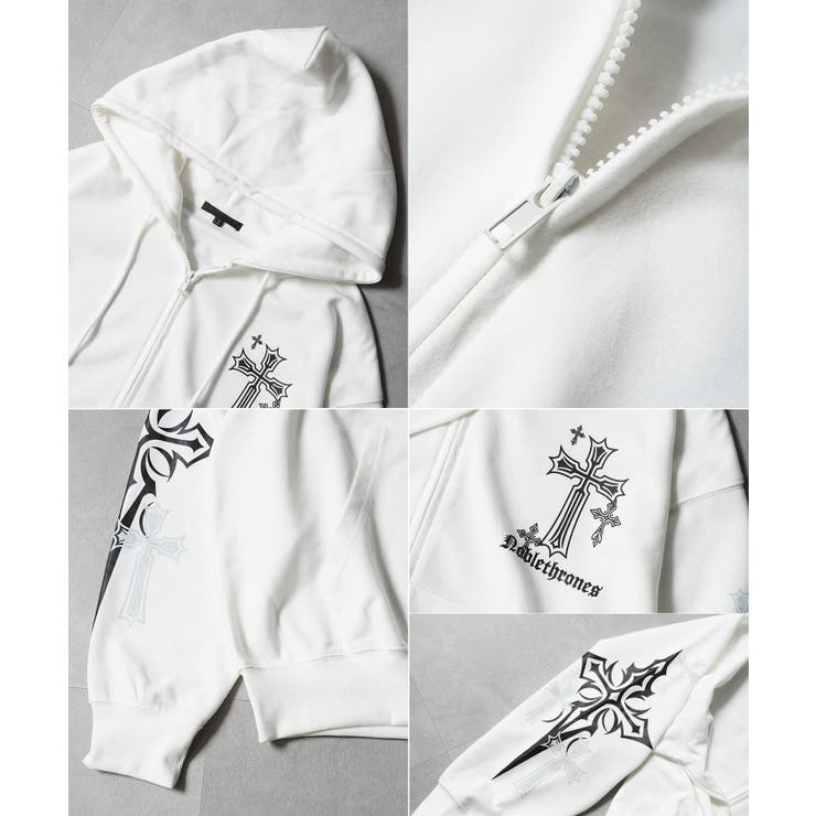 クロス ジップパーカー メンズ | ONE 4 PREMIUM | 詳細画像14 