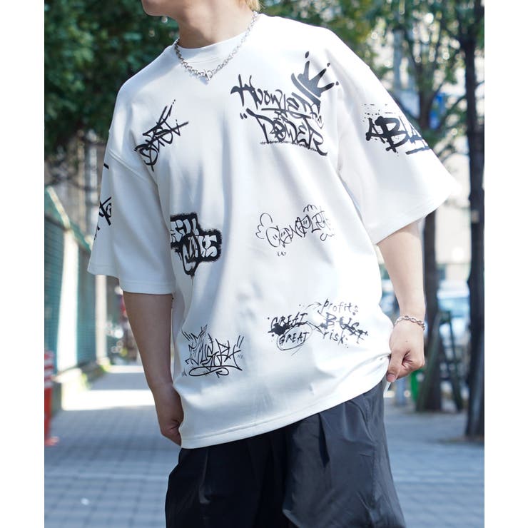 ◆総柄 タギング Tシャツ◆