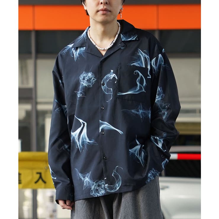 ◇総柄 オープンカラー オーバーシャツ◇[品番:OCGW0003533 ◇総柄 オープンカラー オーバーシャツ◇[品番:OCGW0003533