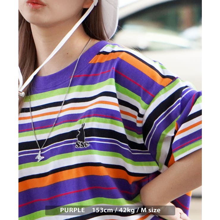 大特価 チラシ ボーダー Tシャツ レディース[品番：OCGW0003132]｜ONE 4 トップス