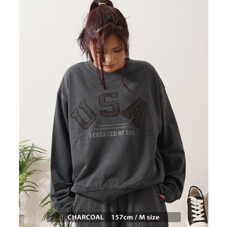 USAアップリケ ピグメント スウェット | ONE 4 PREMIUM | 詳細画像5 