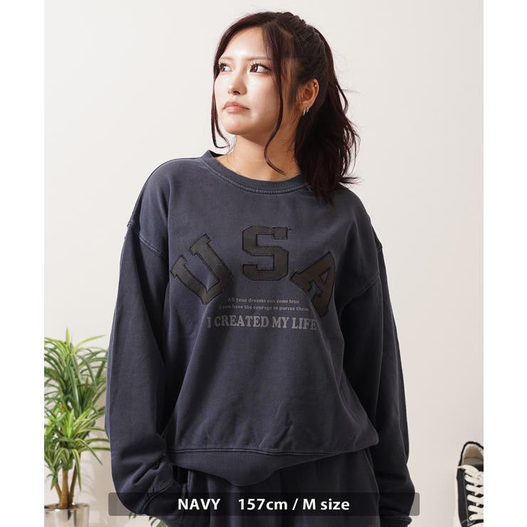 USAアップリケ ピグメント スウェット | ONE 4 PREMIUM | 詳細画像13 