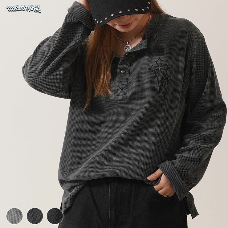 ヘンリーネック ワッフル ロンT | ONE 4 PREMIUM | 詳細画像1 