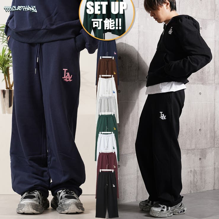 LA ロゴ刺繍 スウェットパンツ[品番：OCGW0002552]｜ONE 4