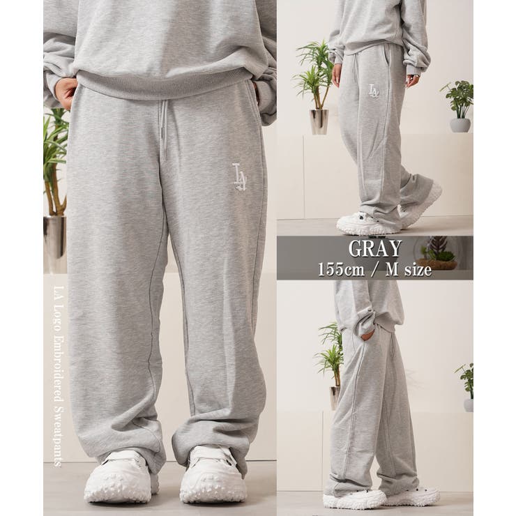 LA ロゴ刺繍 スウェットパンツ[品番：OCGW0002551]｜ONE 4