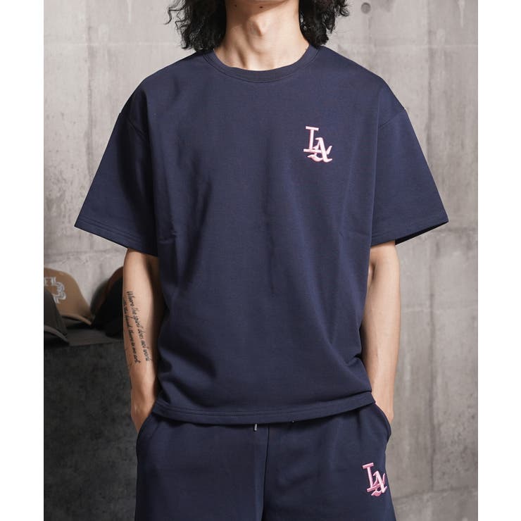 NAVY | LA ロゴ 刺繍 | ONE 4 PREMIUM