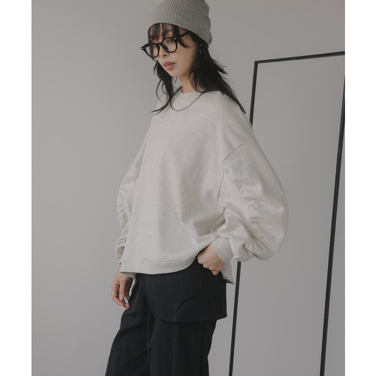 ギャザースリーブ オーバーサイズ スウェット	 | 210nouve | 詳細画像3 
