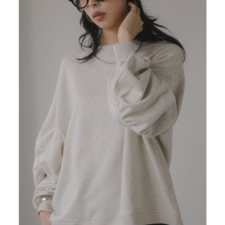 ギャザースリーブ オーバーサイズ スウェット	 | 210nouve | 詳細画像4 