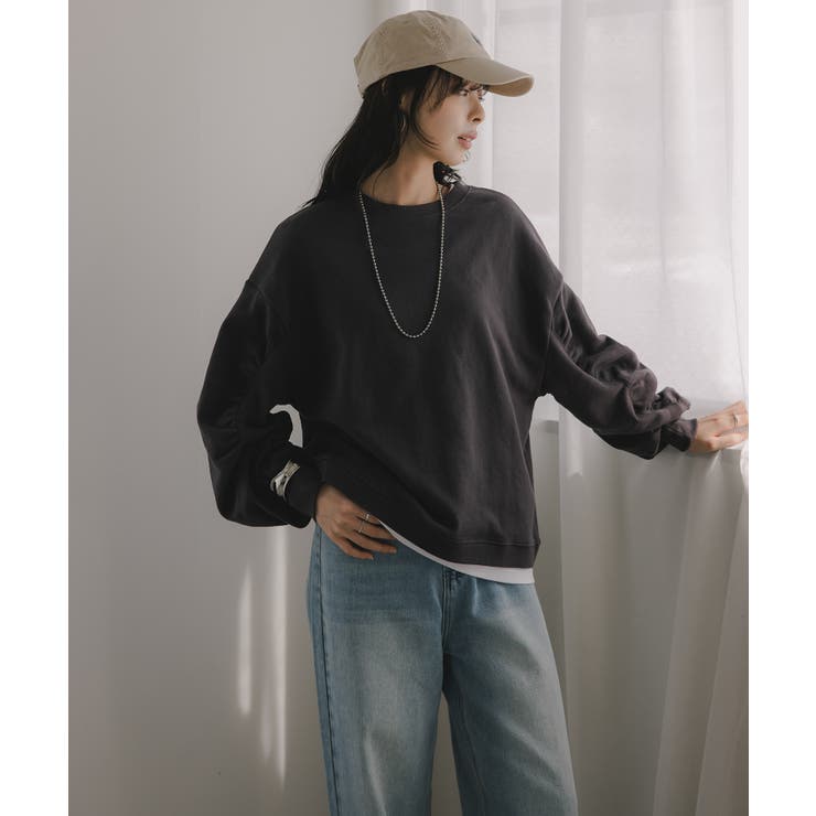 ギャザースリーブ オーバーサイズ スウェット	 | 210nouve | 詳細画像9 