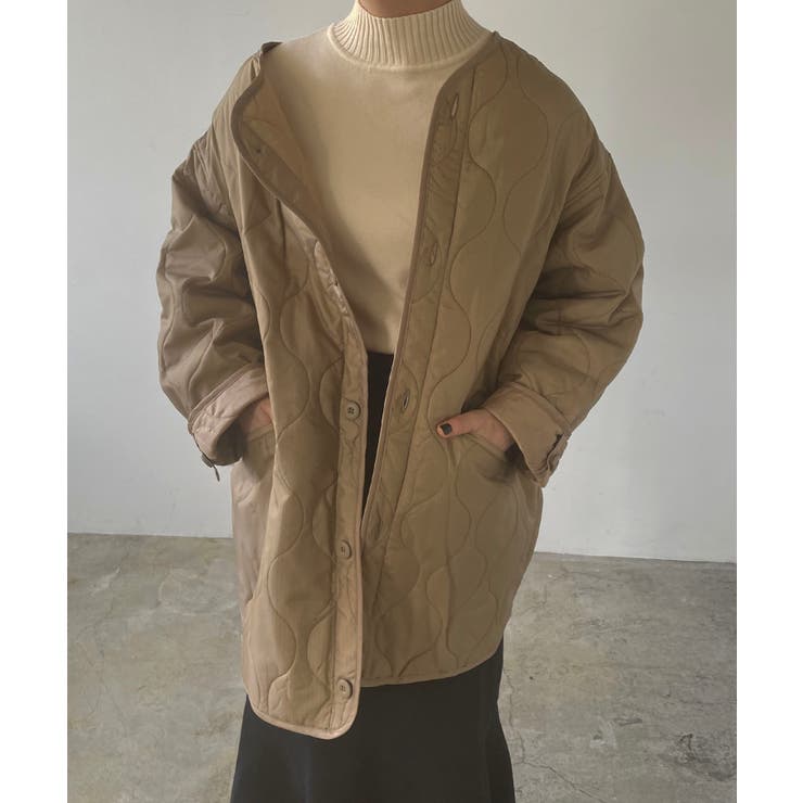 ベージュ | リップストップキルトコート | 210nouve