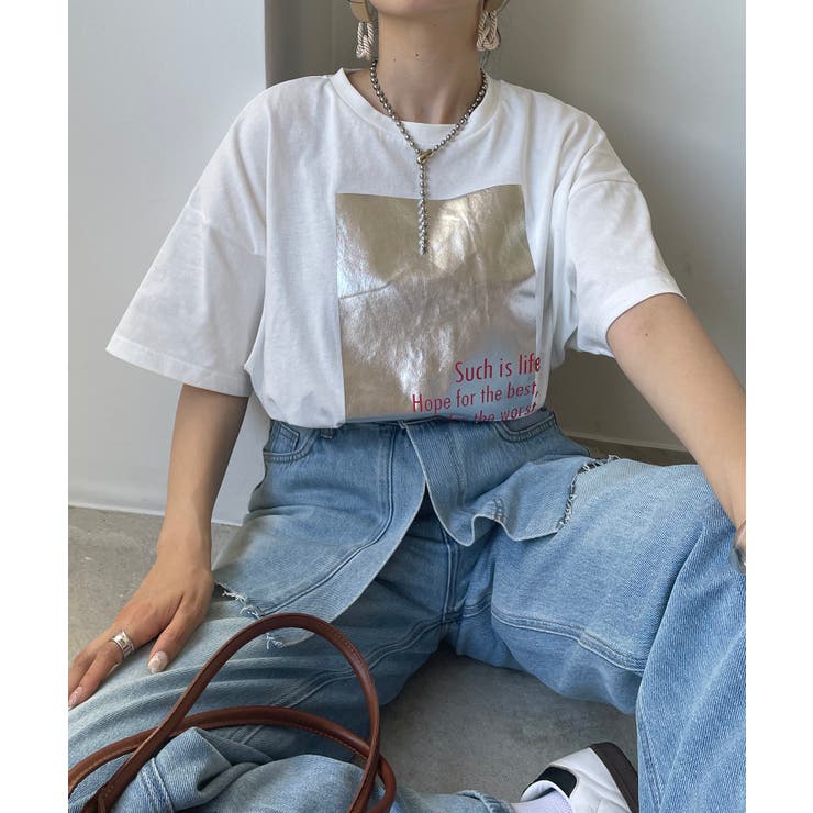 箔プリントロゴビッグTシャツ | 210nouve | 詳細画像1 
