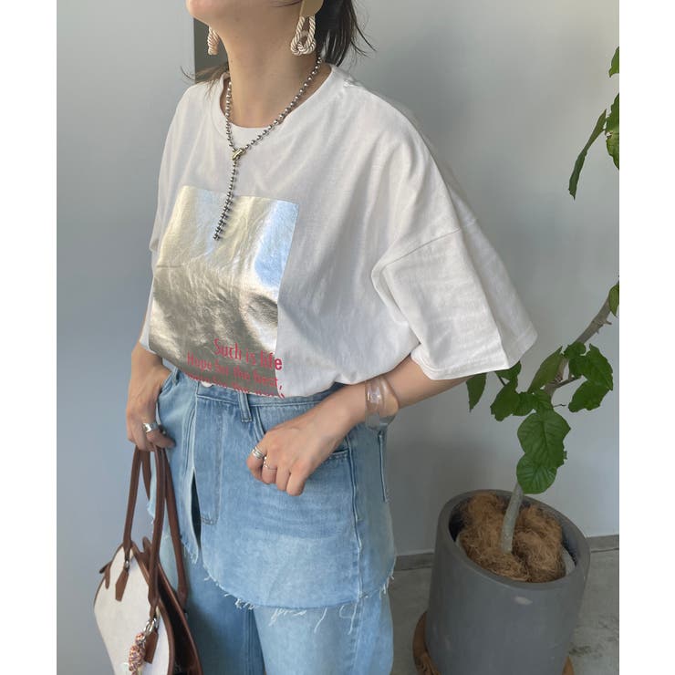 箔プリントロゴビッグTシャツ | 210nouve | 詳細画像4 