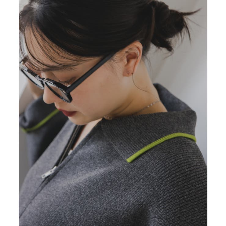 配色使いジップニットカーディガン | 210nouve | 詳細画像14 