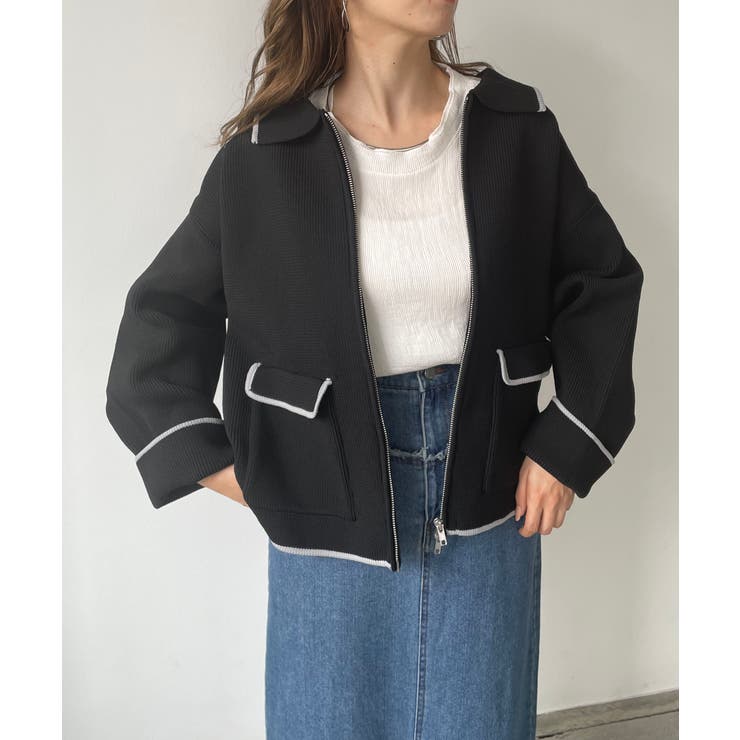 配色使いジップニットカーディガン | 210nouve | 詳細画像23 