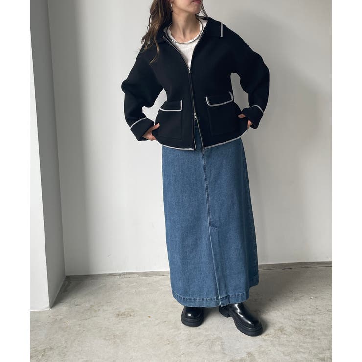 配色使いジップニットカーディガン | 210nouve | 詳細画像24 