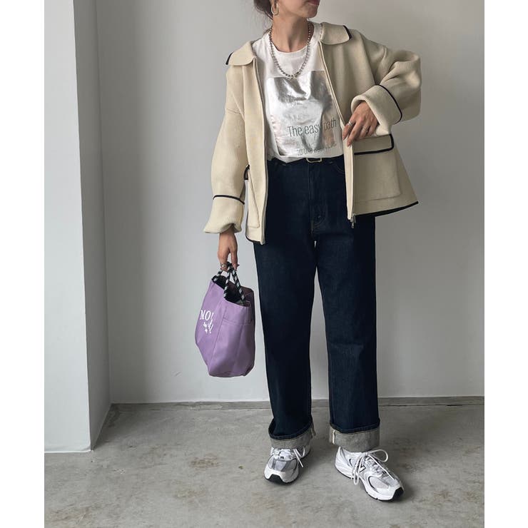 配色使いジップニットカーディガン | 210nouve | 詳細画像6 