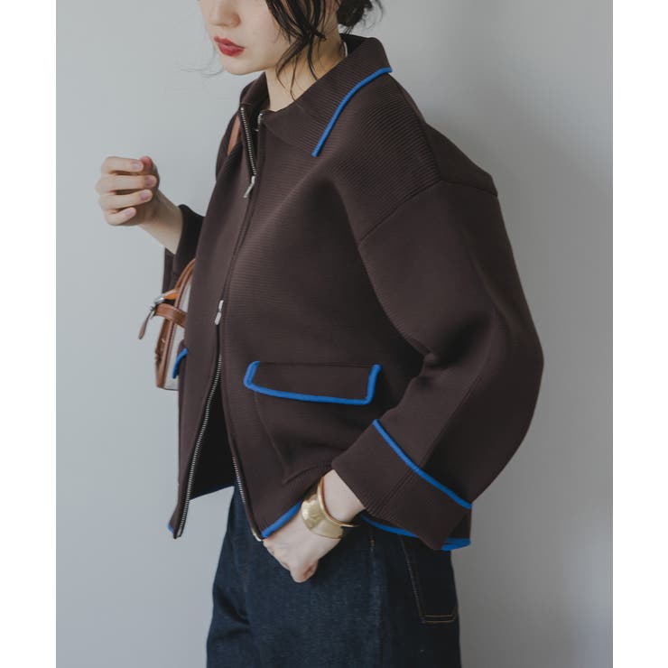 配色使いジップニットカーディガン | 210nouve | 詳細画像8 