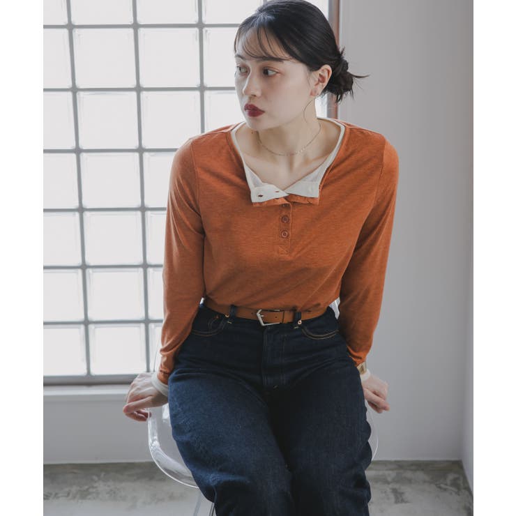 配色ヘンリーネックプルオーバー[品番：KTKW0010526]｜210nouve