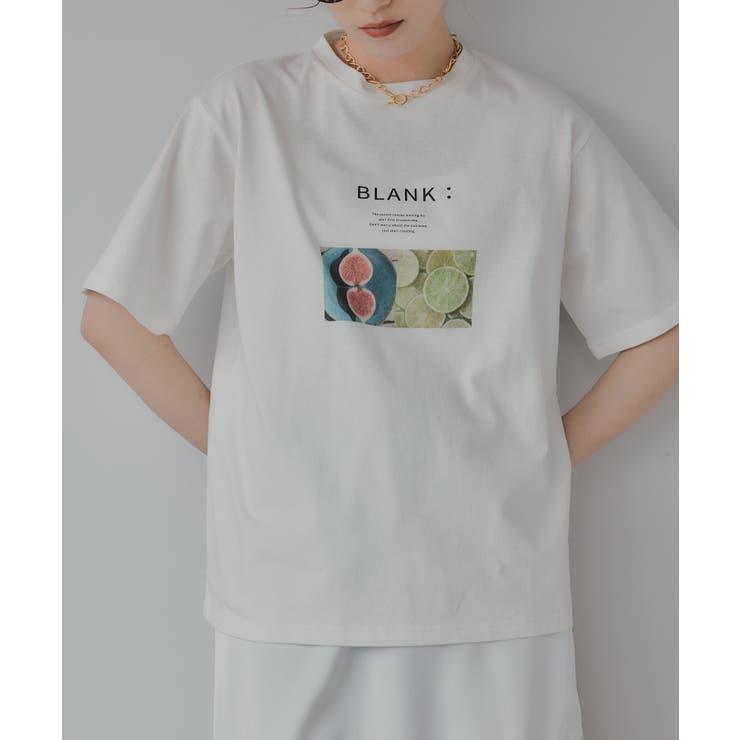 ホワイト | 天竺フルーツプリントTシャツ | 210nouve