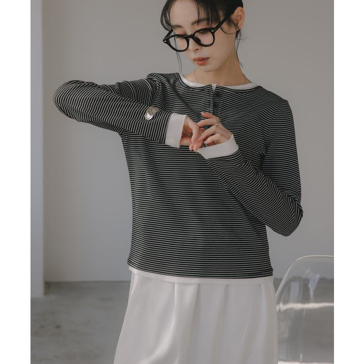 ボーダーレイヤードヘンリーネックPO | 210nouve | 詳細画像2 