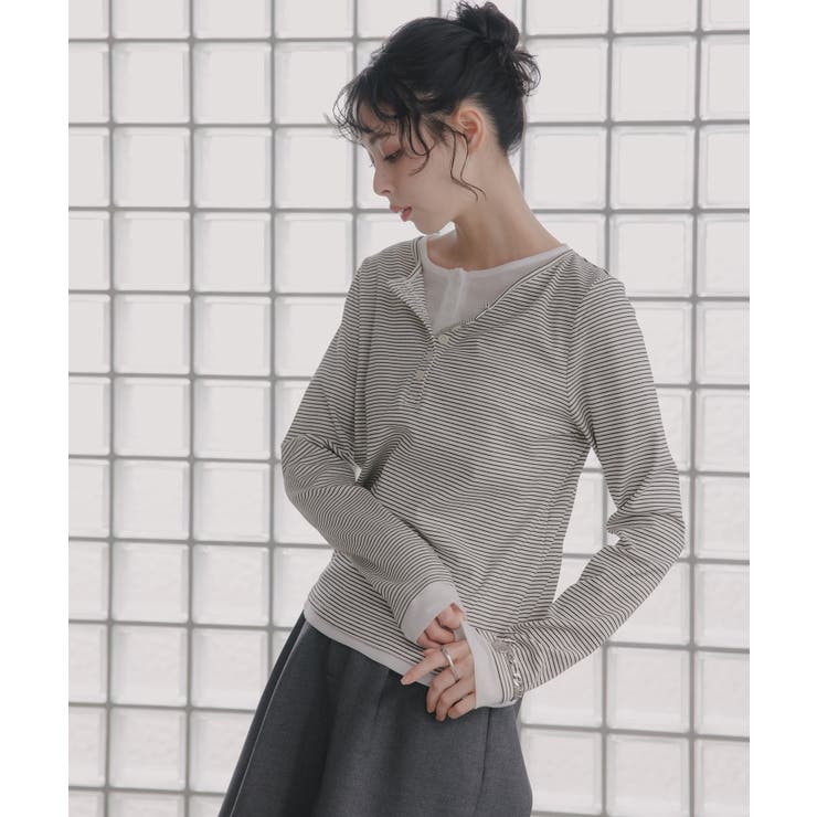 ボーダーレイヤードヘンリーネックPO | 210nouve | 詳細画像6 