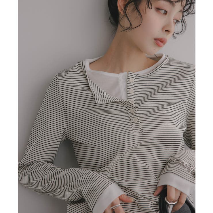 ボーダーレイヤードヘンリーネックPO | 210nouve | 詳細画像7 