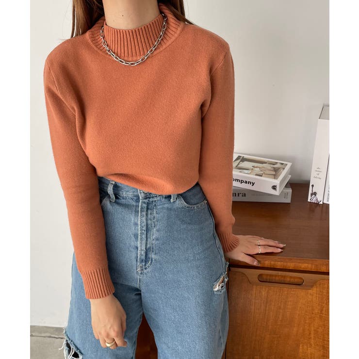 テラコッタ | ハイネックプルオーバーニット | 210nouve