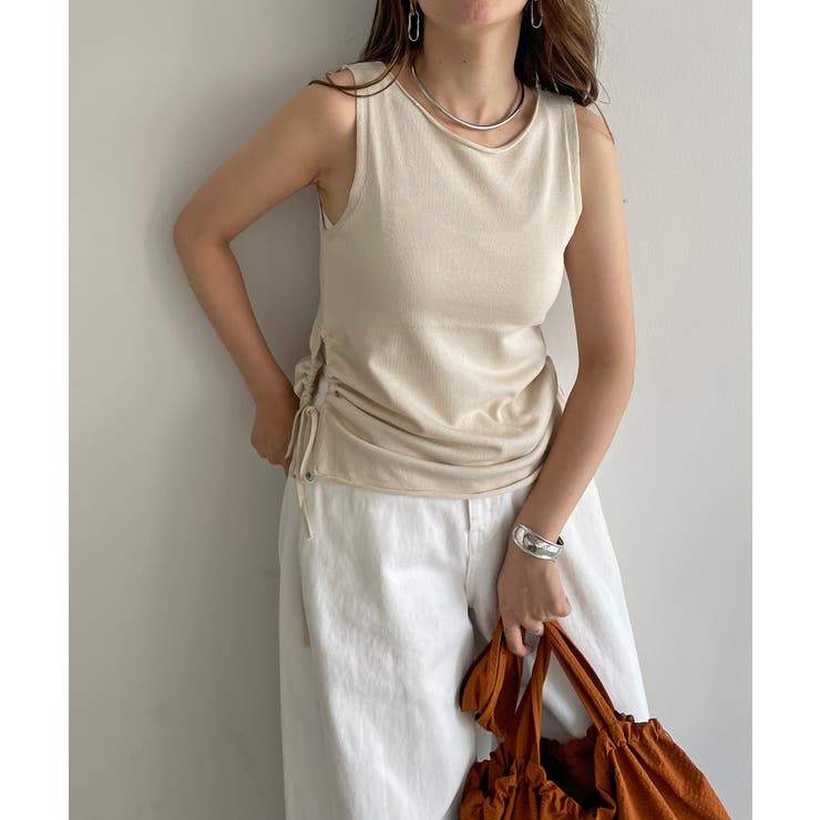 レーヨンブレンドサイドスピンドルニットタンクトップ | 210nouve | 詳細画像3 