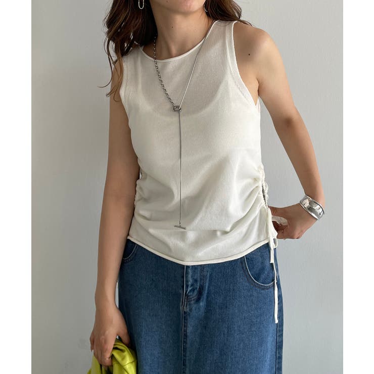 レーヨンブレンドサイドスピンドルニットタンクトップ | 210nouve | 詳細画像9 