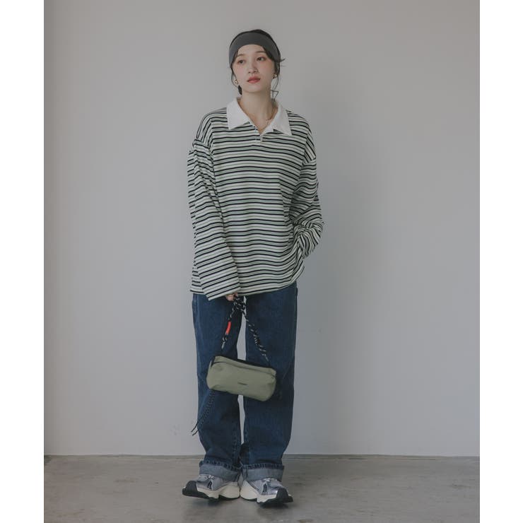 ボーダーポロ襟Tシャツ | 210nouve | 詳細画像4 