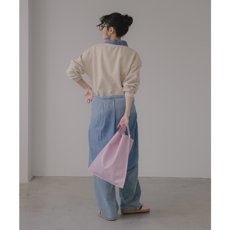 デニム シャツ ドッキング ロゴ スウェット / プルオーバー | 210nouve | 詳細画像11 