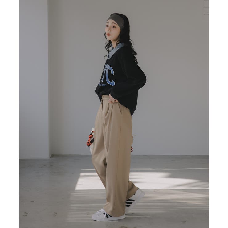 デニム シャツ ドッキング ロゴ スウェット / プルオーバー | 210nouve | 詳細画像5 